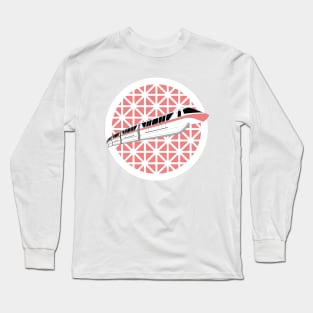 Coral Spaceship Earth Monorail Long Sleeve T-Shirt